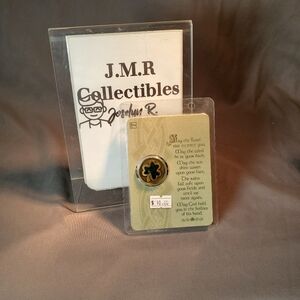 Vintage 1" Zinc Alloy Irish Coin Clover Shamrock Token Good Luck Pocket Coin